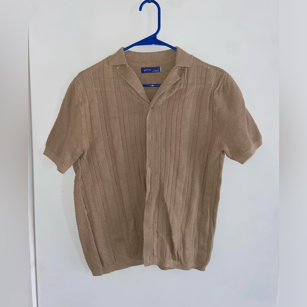 Apt. 9 Men's Casual Tan Button Down Shirt